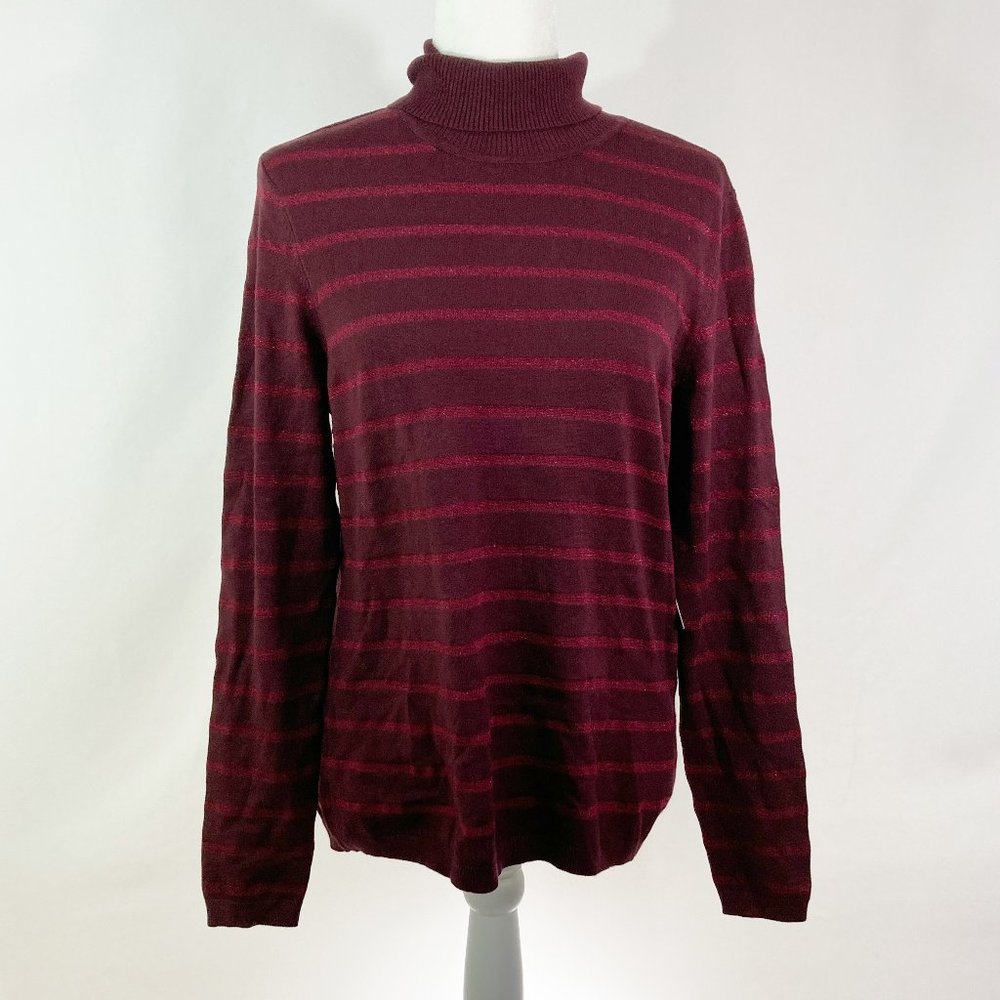Chico's Sparkle Stripe Turtleneck NWT Size 1 (US Size M)